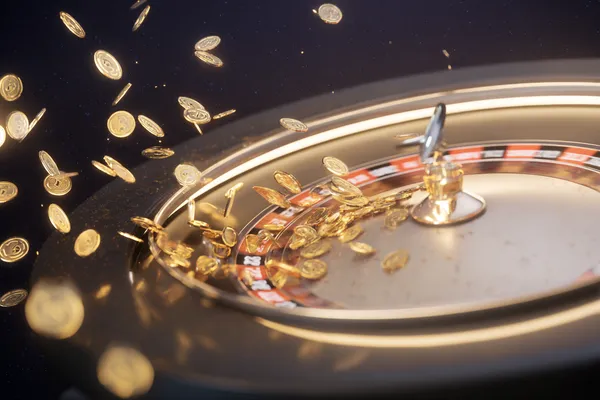 A woman smiling while playing online games on her laptop, surrounded by neon casino elements, showcasing OKTK’s diverse game collection.