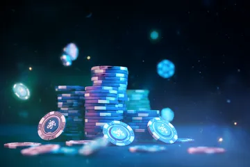 A laptop glowing with a bright login prompt in a minimalistic setup, symbolizing the protected access system at OKTK.